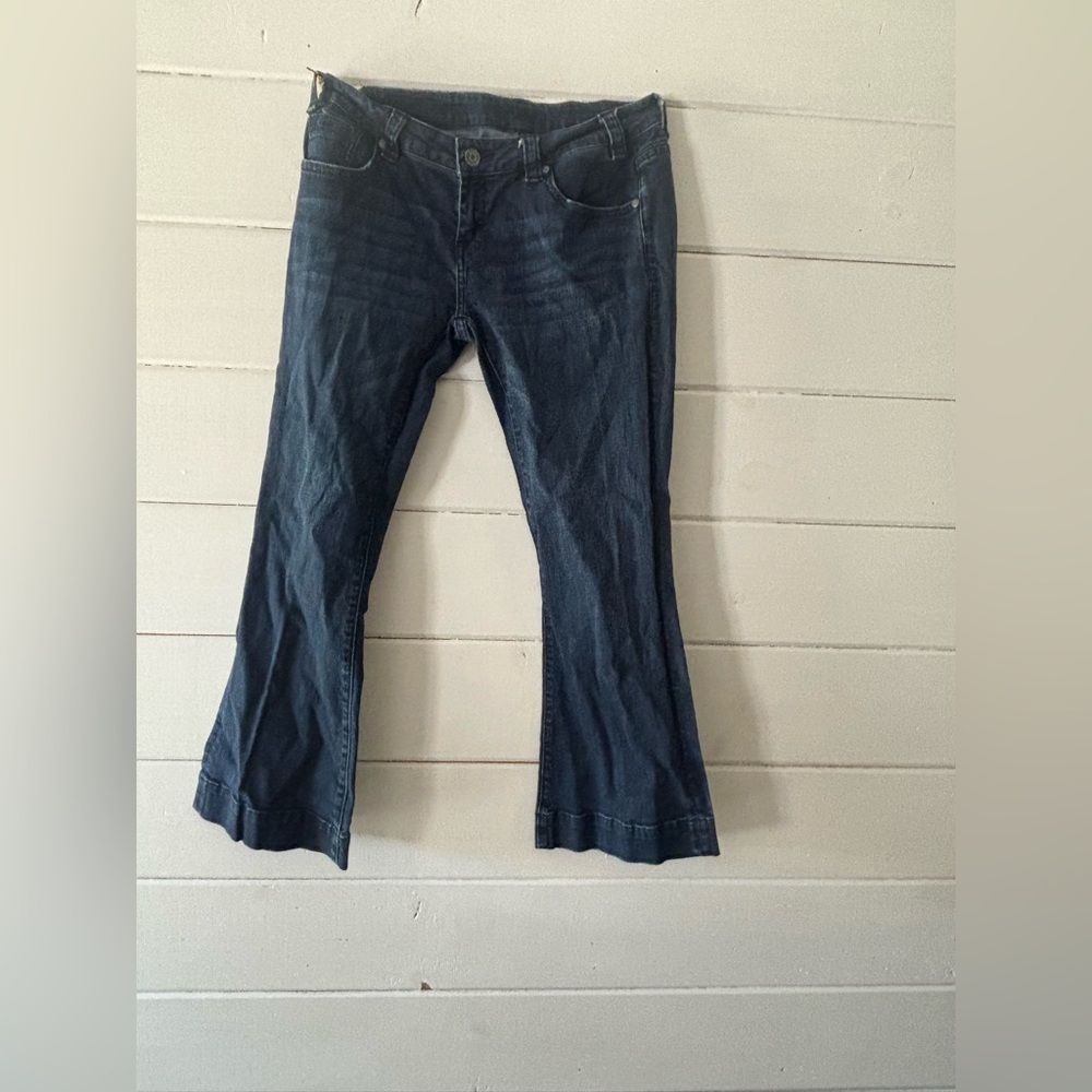 Rock and Roll Cowgirl 33x30 Women's Blue Jeans wide leg stretch